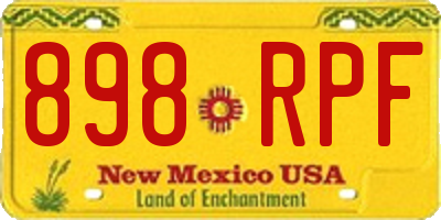 NM license plate 898RPF