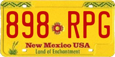 NM license plate 898RPG