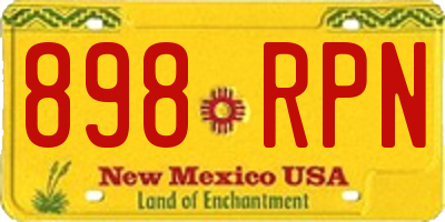 NM license plate 898RPN