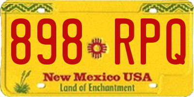 NM license plate 898RPQ