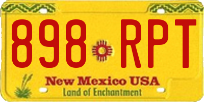 NM license plate 898RPT