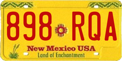 NM license plate 898RQA