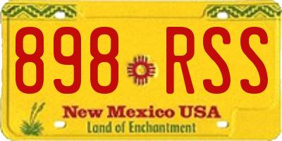 NM license plate 898RSS