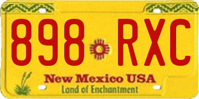 NM license plate 898RXC