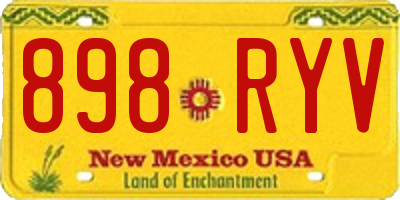 NM license plate 898RYV