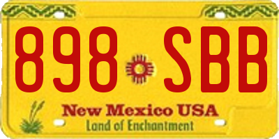 NM license plate 898SBB