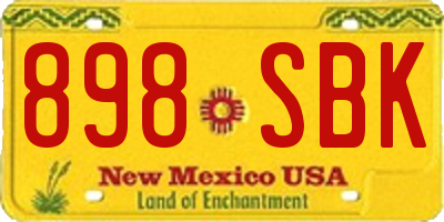 NM license plate 898SBK
