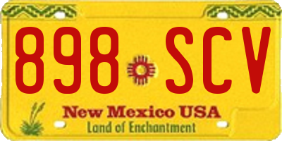 NM license plate 898SCV