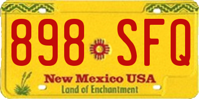 NM license plate 898SFQ