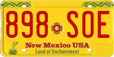 NM license plate 898SOE