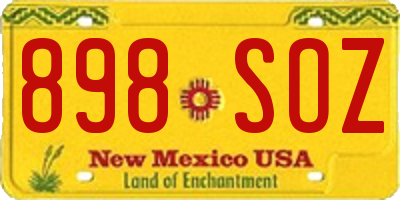 NM license plate 898SOZ