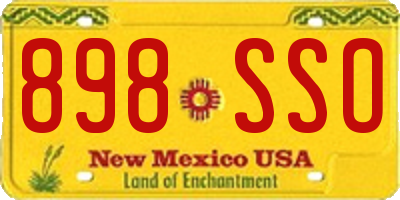 NM license plate 898SSO