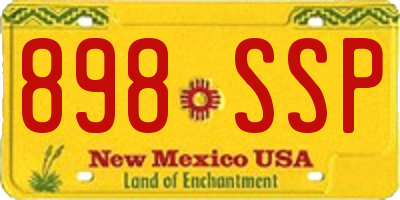 NM license plate 898SSP