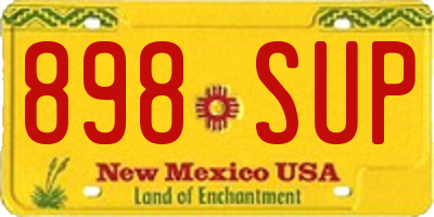 NM license plate 898SUP