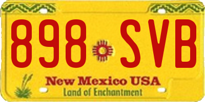NM license plate 898SVB