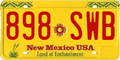 NM license plate 898SWB