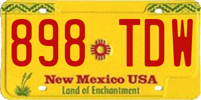NM license plate 898TDW