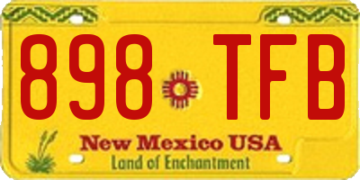 NM license plate 898TFB