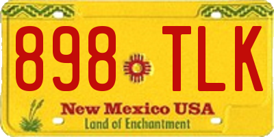 NM license plate 898TLK