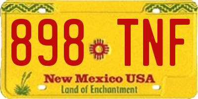 NM license plate 898TNF