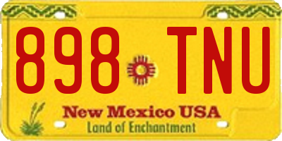 NM license plate 898TNU