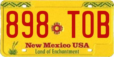 NM license plate 898TOB