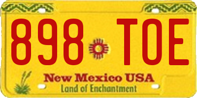 NM license plate 898TOE
