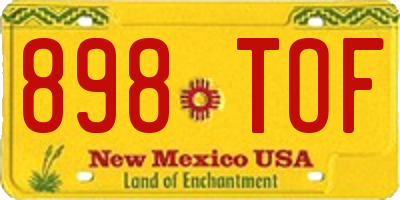 NM license plate 898TOF