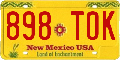 NM license plate 898TOK