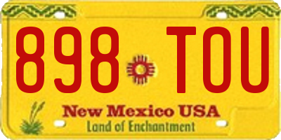 NM license plate 898TOU
