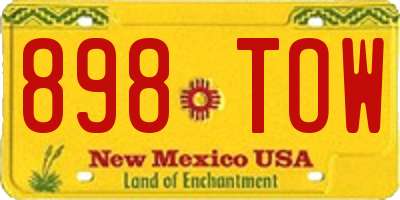 NM license plate 898TOW