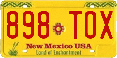 NM license plate 898TOX