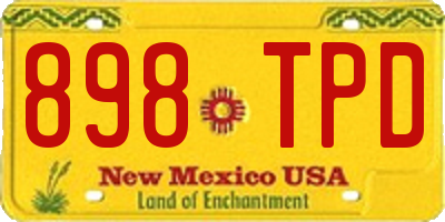 NM license plate 898TPD