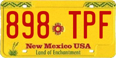 NM license plate 898TPF