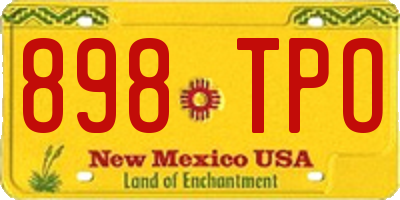 NM license plate 898TPO