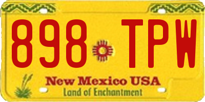 NM license plate 898TPW