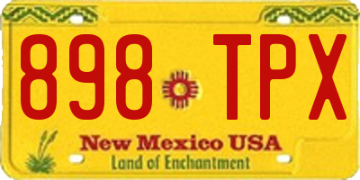 NM license plate 898TPX