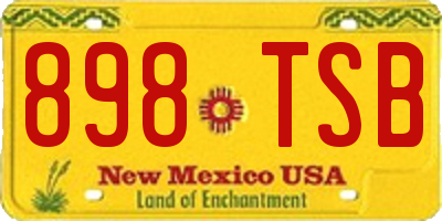 NM license plate 898TSB