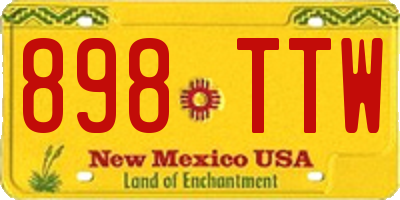 NM license plate 898TTW