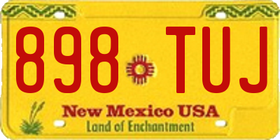 NM license plate 898TUJ