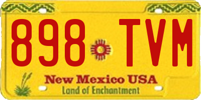 NM license plate 898TVM
