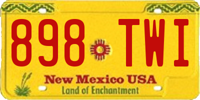 NM license plate 898TWI