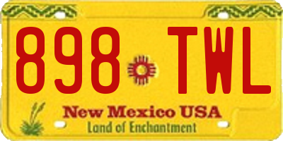 NM license plate 898TWL