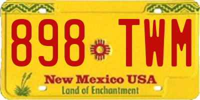 NM license plate 898TWM