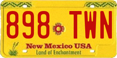 NM license plate 898TWN