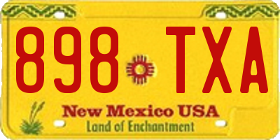 NM license plate 898TXA