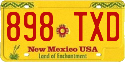 NM license plate 898TXD