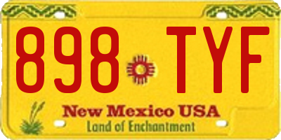 NM license plate 898TYF
