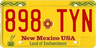 NM license plate 898TYN