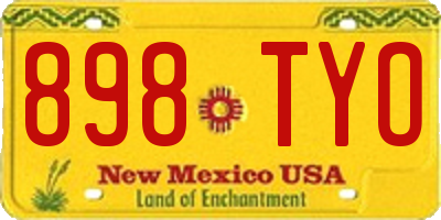 NM license plate 898TYO